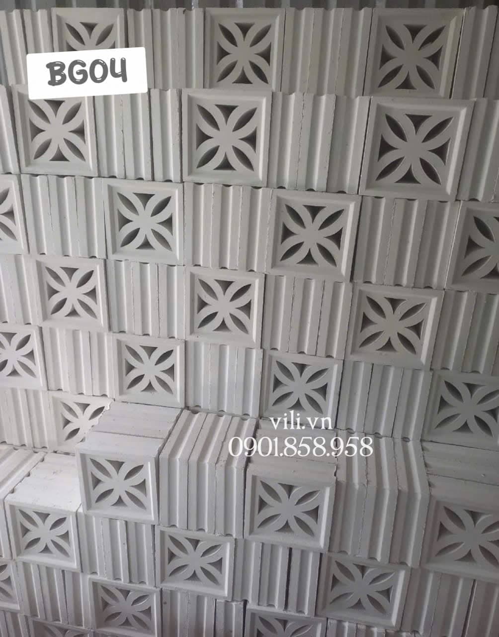 Gạch bông gió xi măng BG04 trắng