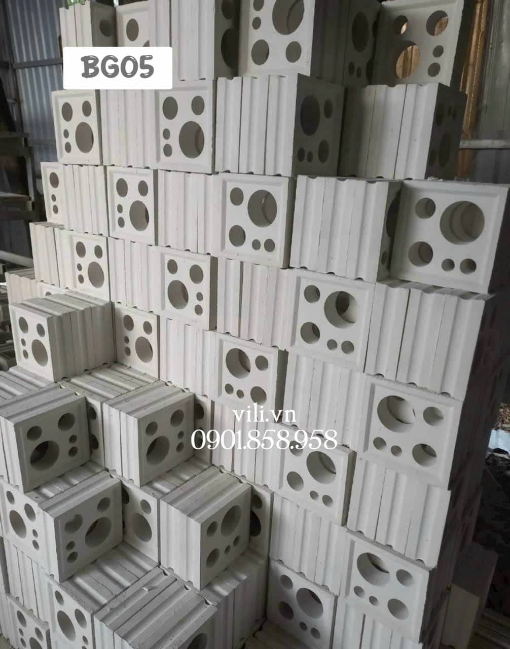 Gạch bông gió xi măng BG05 trắng