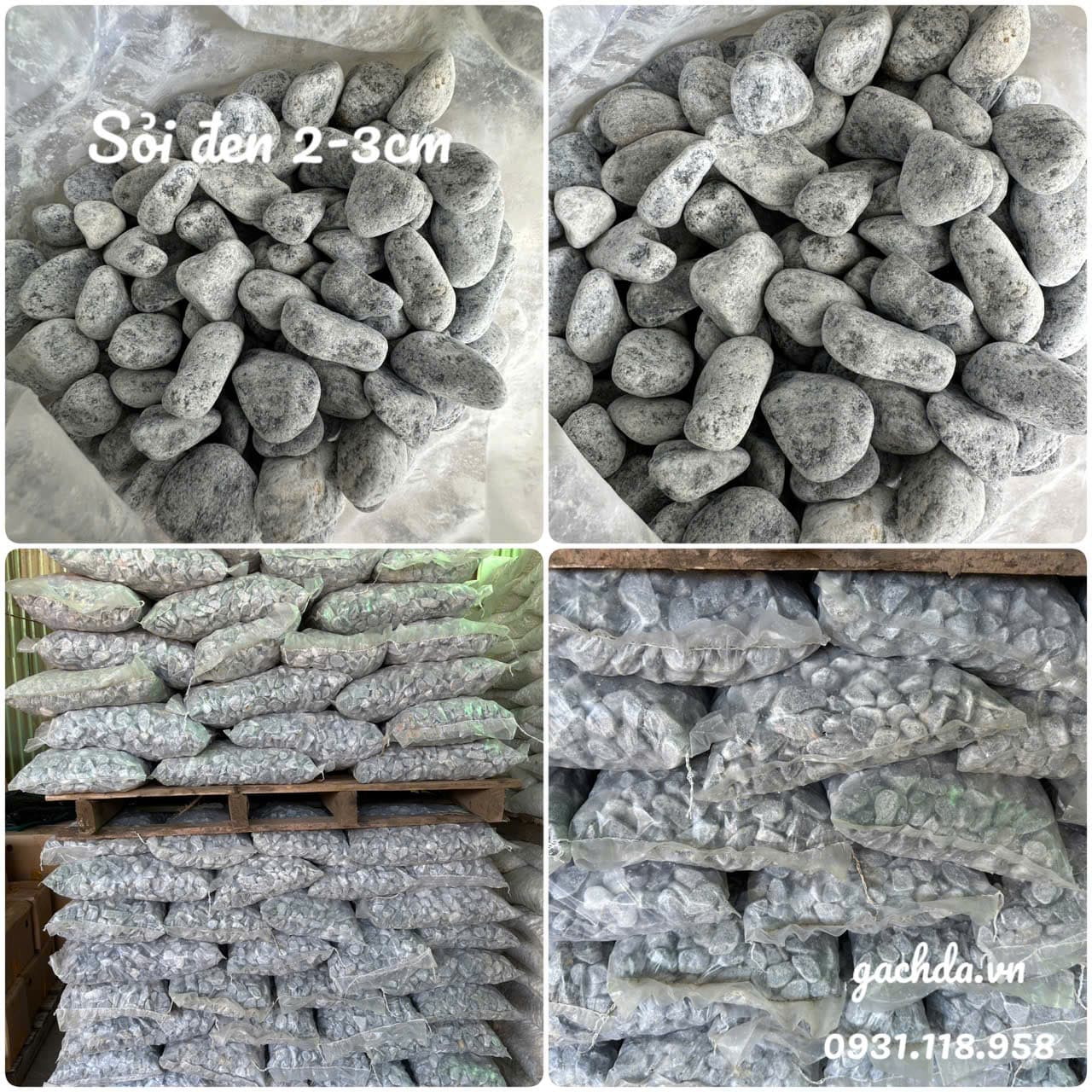 Sỏi đen trang trí sân vườn