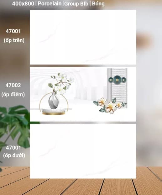 Gạch ốp tường 40X80 Catalan 47001 - 47002 đá bóng