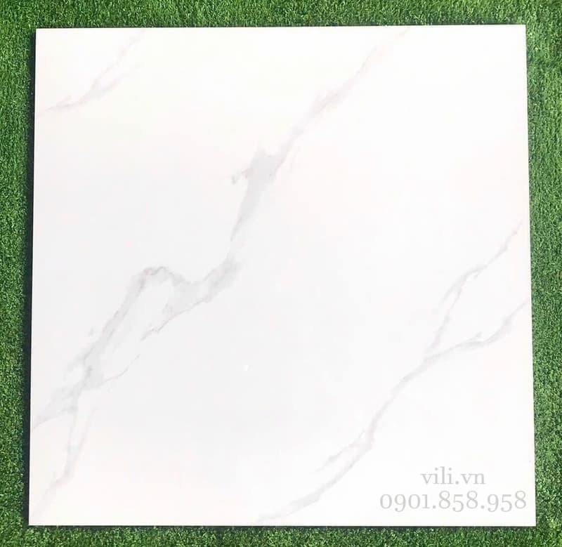 Gạch lát nền 60X60 Hoàn Mỹ 6352 đá bóng trắng vân mây