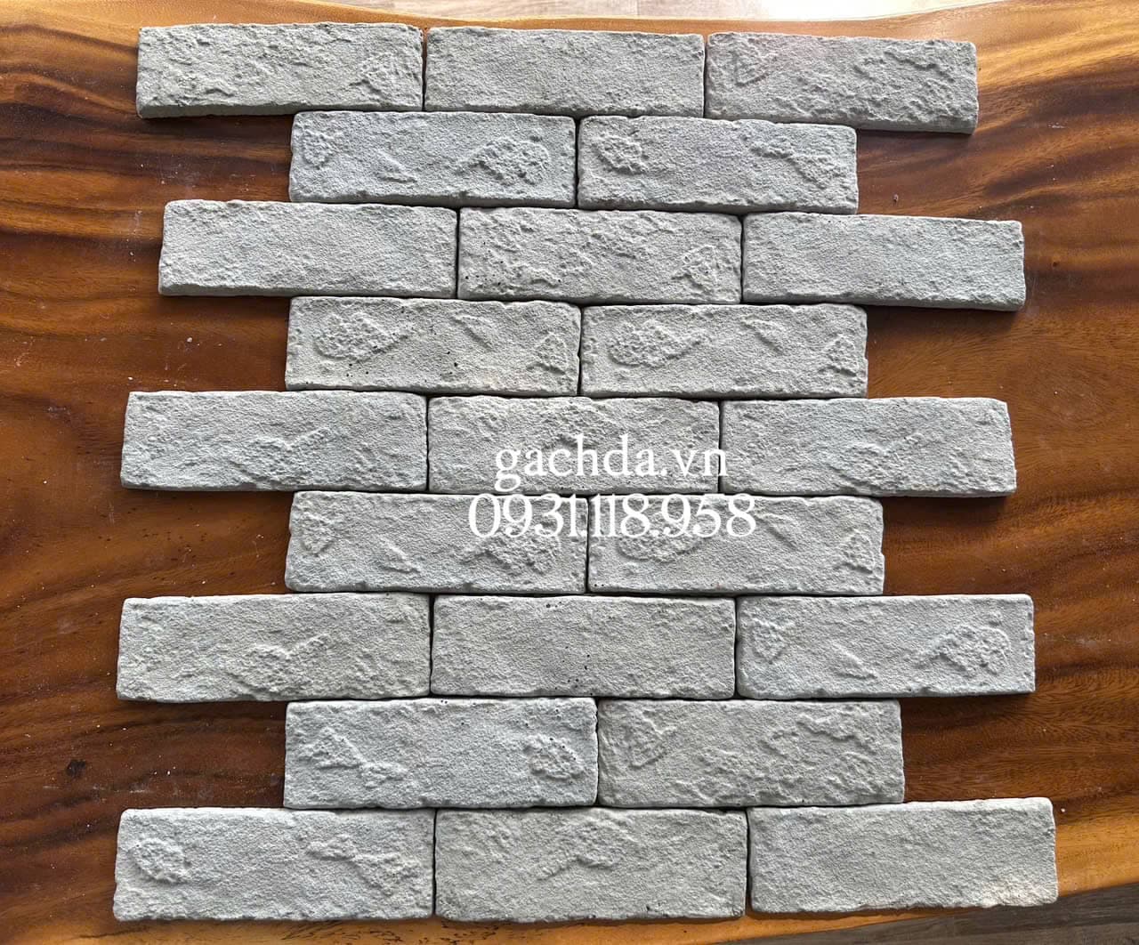 Gạch thẻ ốp tường trang trí GC619X 6x19x1cm Xám