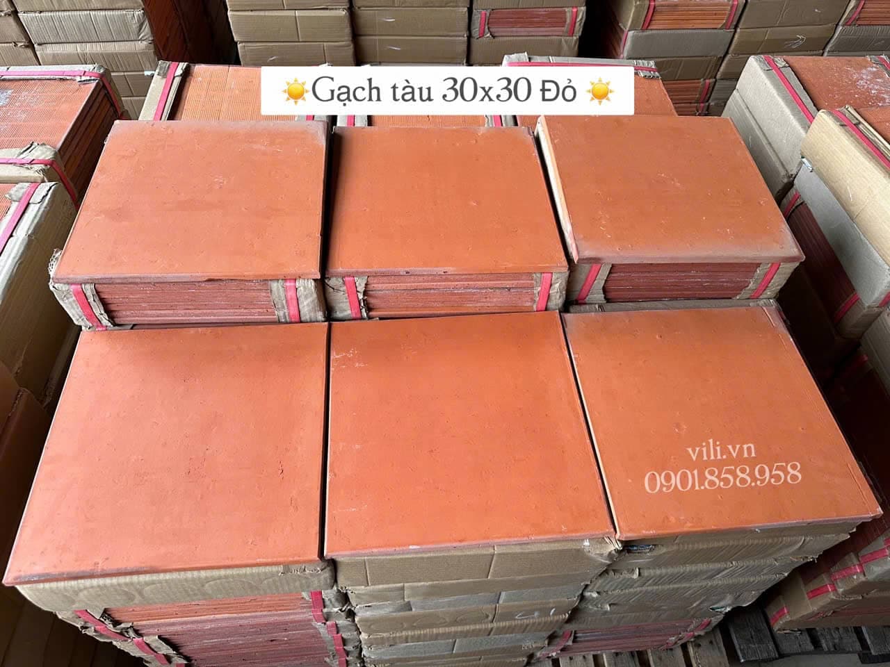 Gạch tàu thủ công lát nền 30x30 Đỏ