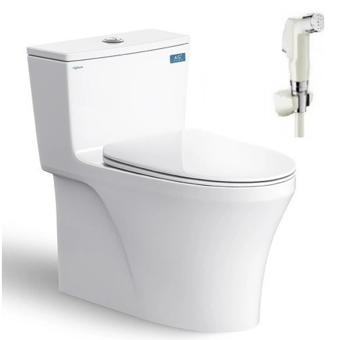 Bàn Cầu Viglacera HL2 Nắp V687 1 Khối Nano Titan + VG826