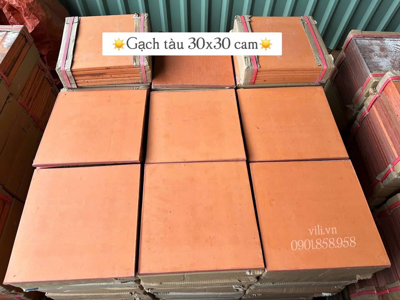 Gạch tàu thủ công lát nền 30x30 Cam