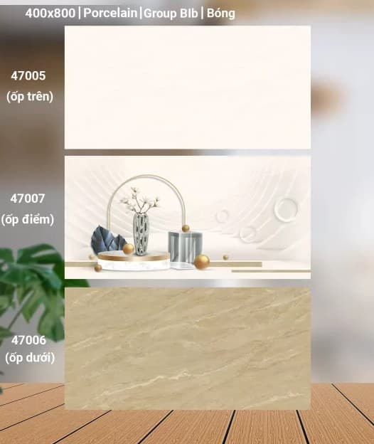 Gạch ốp tường 40X80 Catalan 47005 - 47007 - 47006 đá bóng