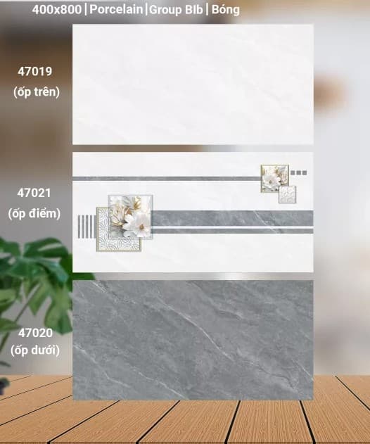 Gạch ốp tường 40X80 Catalan 47019 - 47021 - 47020 đá bóng