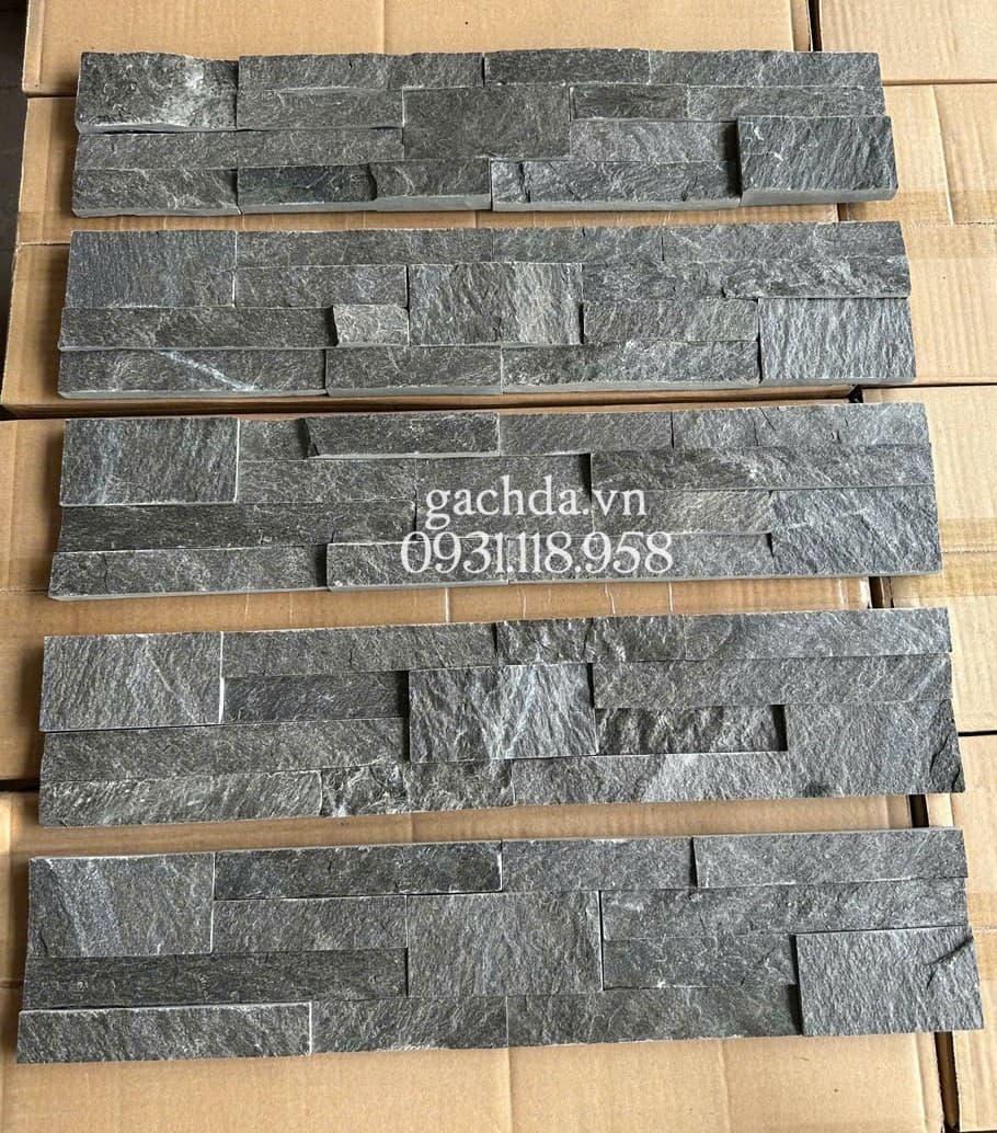 Đá ghép xanh đen 10×50 ốp trang trí