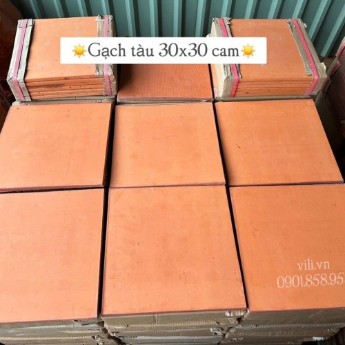 Gạch tàu thủ công lát nền 30x30 Cam