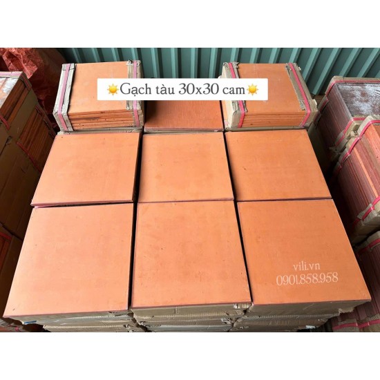 Gạch tàu thủ công lát nền 30x30 Cam