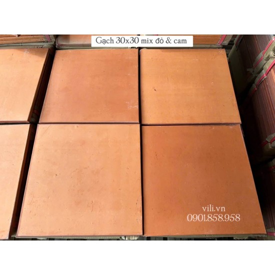 Gạch tàu thủ công lát nền 30x30 Cam