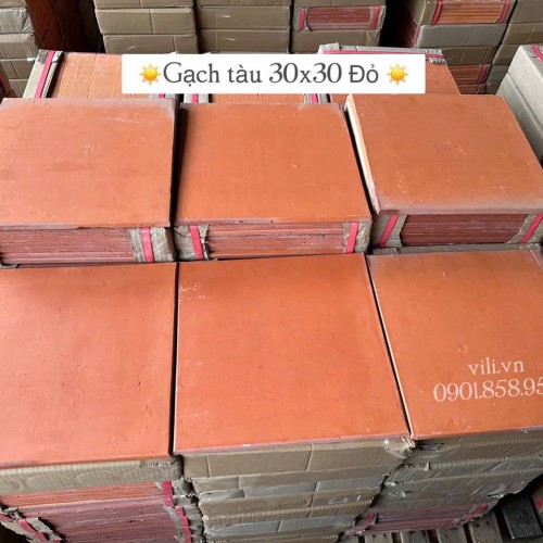 Gạch tàu thủ công lát nền 30x30 Đỏ