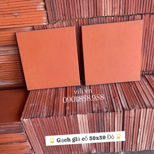 Gạch tàu thủ công lát nền 30x30 Đỏ