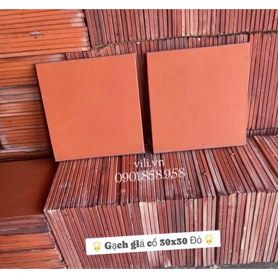 Gạch tàu thủ công lát nền 30x30 Đỏ