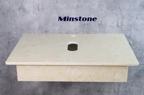 Bàn đá lavabo Minstone M102 50x70 Vàng vân