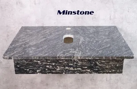 Bàn đá lavabo Minstone MG101 50x70 Granite đen vân