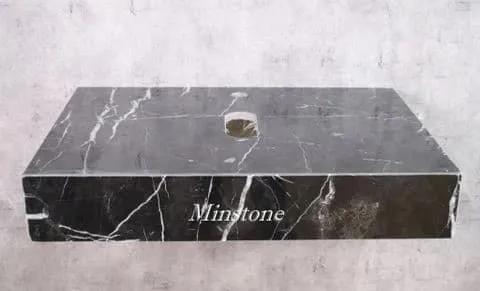 Bàn đá lavabo Minstone MM205 50x70 Đen Tia Chớp