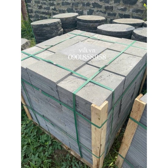 Đá tổ ong xám 30x30x2cm lát sân