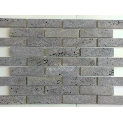 Đá tổ ong xám 5x30 dày 1.2 cm ốp trang trí