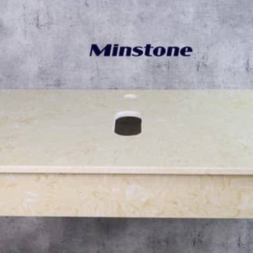 Bàn đá lavabo Minstone M102 50x70 Vàng vân