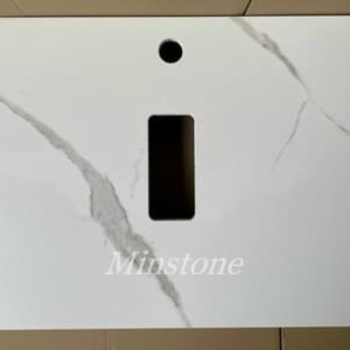 Bàn đá lavabo Minstone MCT302 70x47x12cm Trắng chống trầy