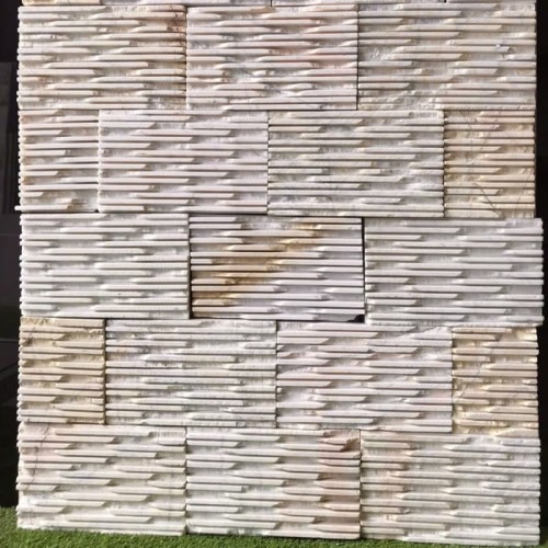 Đá răng lược vàng 10x20 ốp tường trang trí