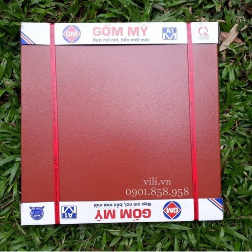 Gạch Lát sân Gốm Mỹ 40X40 đỏ trơn tráng men