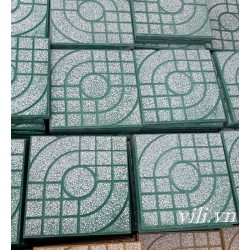 Gạch Lát Vỉa Hè 40x40 Terrazzo Mắt Nai Xanh