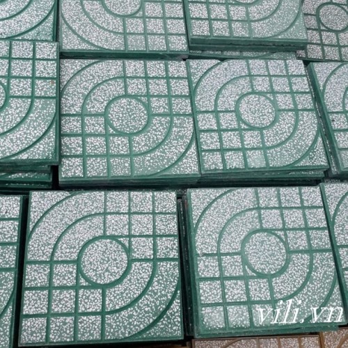 Gạch Lát Vỉa Hè 40x40 Terrazzo Mắt Nai Xanh