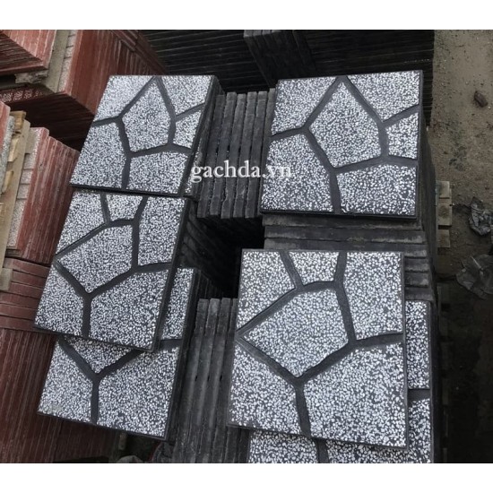 Gạch Lát Vỉa Hè 40x40 Terrazzo Giả Đá Xám