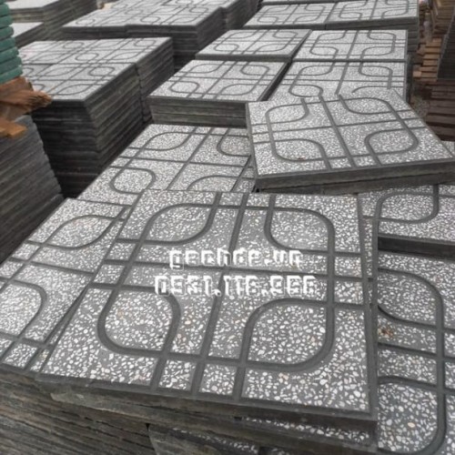 Gạch Lát Vỉa Hè 40x40 Terrazzo Mắt Phụng Xám
