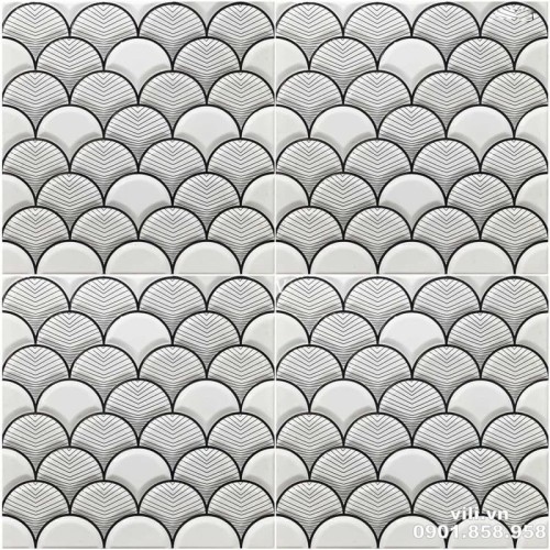 Gạch ốp tường trang trí 30x30 VL3022 vảy cá trắng bạc