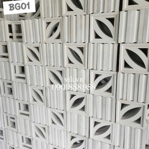 Gạch bông gió xi măng BG01 trắng
