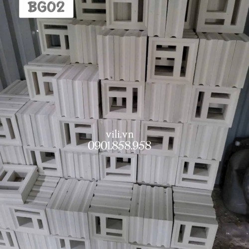 Gạch bông gió xi măng BG02 trắng