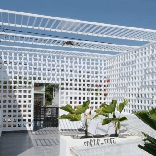 Gạch bông gió xi măng BG06 trắng