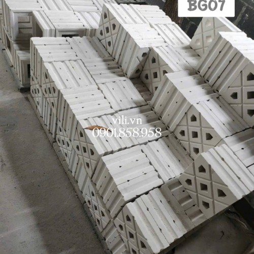 Gạch bông gió xi măng BG07 trắng