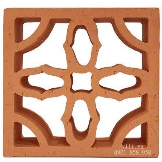 Gạch bông gió đỏ hoa phượng  20x20x6  - Giải pháp thông gió hiệu quả