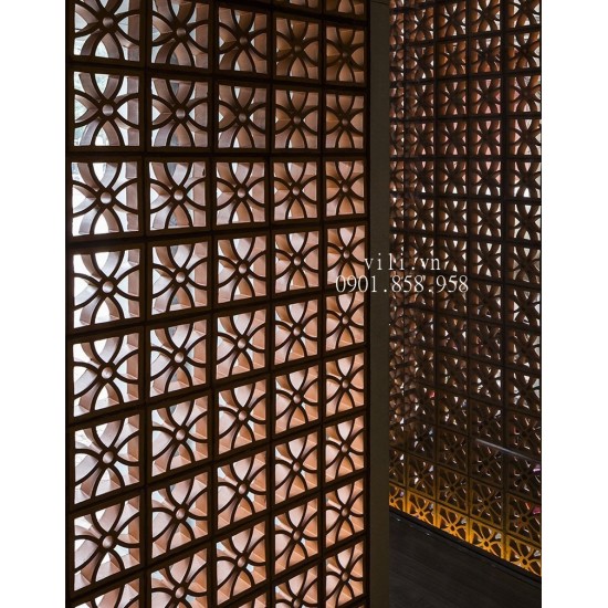 Gạch bông gió đỏ tứ diệp  - Giải pháp thông gió hiệu quả