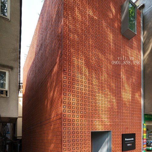 Gạch bông gió đỏ tứ diệp 