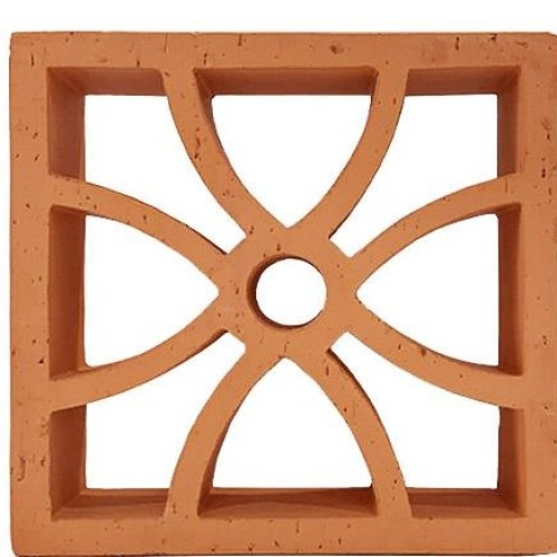 Gạch bông gió đỏ tứ diệp 