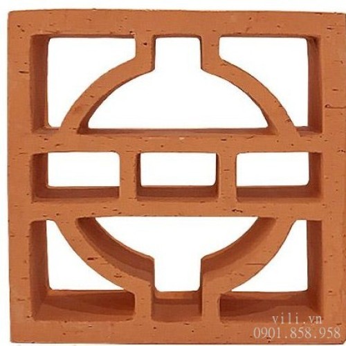 Gạch bông gió đỏ đồng tiền