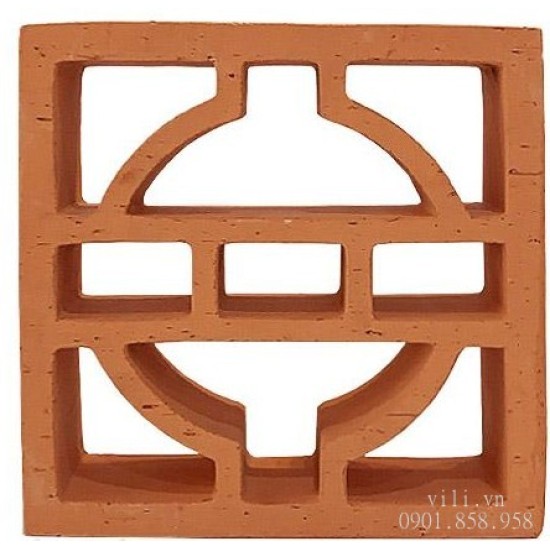 Gạch bông gió đỏ đồng tiền  - Giải pháp thông gió hiệu quả