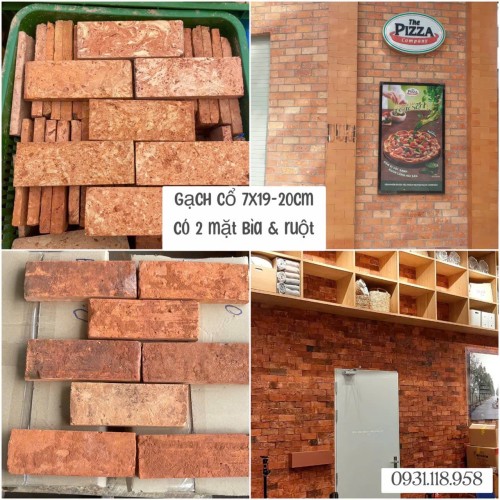 Gạch cổ bìa ốp tường 7x19-20 cm ốp trang trí