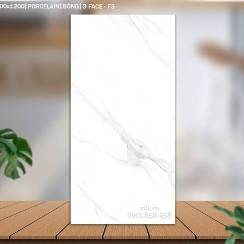 Gạch lát nền 60X120 Catalan 12026 đá bóng trắng vân mây