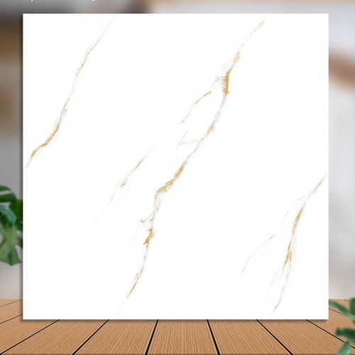 Gạch lát nền 80X80 Catalan XS 90039 đá bóng trắng vân vàng