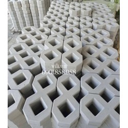 Gạch trồng cỏ số 8 bóng mờ - gạch 2 lỗ