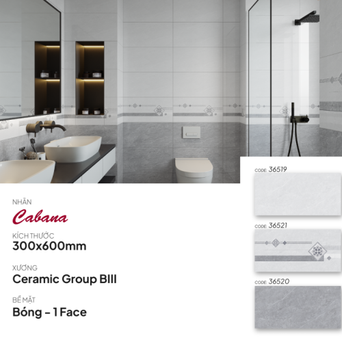 Gạch ốp tường 30X60 Catalan 36519 - 36521 - 36520 men bóng