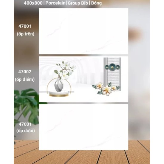Gạch ốp tường 40X80 Catalan 47001 - 47002 đá bóng