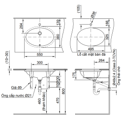 Chậu Rửa Lavabo Inax AL-2216V (AL2216V) Âm Bàn Aqua Ceramic