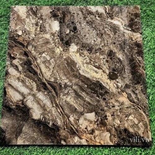 Gạch lát nền 60x60 CMC PTK68008 đá bóng vân đá nâu đen